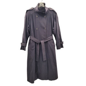 Vintage London Fog Union Made Wool Lined Double Breast Belted‎ Long Trench Coat